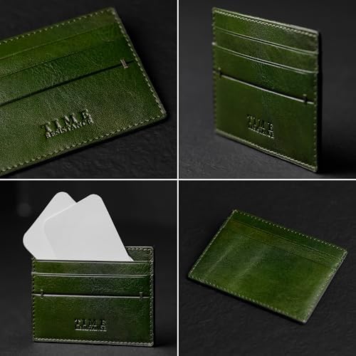 Time Resistance Credit Card Case - Leather Business Card Holder - Italian Handmade Card Organizer - Image 5