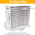 Timisea12 Tier Scrapbook Paper Organizer,White Cardstock A4 Paper Sorter Storage Rack,Scrapbook Organizer for Sizes 11" X 11" for Home Office & Classrooms,White Organizer Storage - Image 3