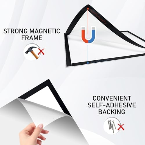 Magnetic Sign Holder,8.5×11 Magnetic Paper Holder,6-Pack,Black - Image 2