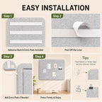 72 x 48 Inch Grey Felt Bulletin Board for Wall, Frameless - Image 5