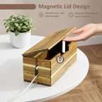Acacia Wood Cable Management Box - Cord Hider&Organizer for TV Wires - Image 4