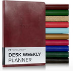 Gallery Leather Desk Weekly Planner 2026-2027 Acadia Deep Red by GalleryLeather