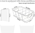 SPACELEAD 6 Pack Clear Pantry Organization Storage Bins with Dividers - Image 2