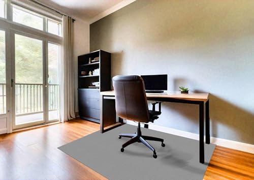 Rhino Mats, Rhino Hide Chair Mat (Lip Option), Office Computer Chair Mat for Hardwood, Tile, Laminate, Concrete and Vinyl Floors, Anti-Slip (Gray, 60"x60"-Square) - Image 3