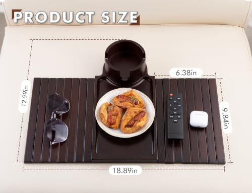 GHKINMAL 2 Packs Couch Cup Holder Tray,Clip On Sofa Arm,Fit Arms 6.3" Over - Image 6