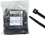 Kable Kontrol Cable Zip Ties, 8 Inch, 1000 Pcs, 50lbs Test, Black by KABLEKONTROL%C2%AE