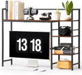 VEVOR Desk Shelf 38.6" W, Desktop Bookshelf Storage Hutch for Computer Monitor, Metal Frame and Wooden Shelf, 4-Tier Desk Display Rack, Multipurpose Desk Organizer Hutch for Dorm, Home, Office by VEVOR