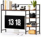 VEVOR Desk Shelf 38.6" W, Desktop Bookshelf Storage Hutch for Computer Monitor, Metal Frame and Wooden Shelf, 4-Tier Desk Display Rack, Multipurpose Desk Organizer Hutch for Dorm, Home, Office by VEVOR
