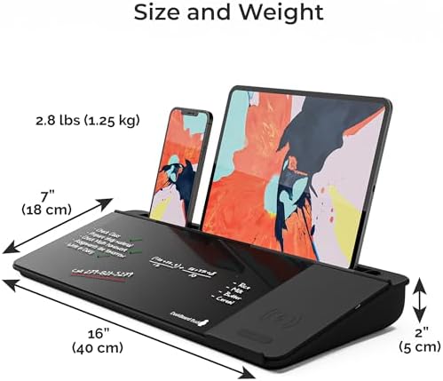 DeskBoard Buddy Desktop Whiteboard + 2 Markers (Black with Wireless Charger) - Image 4