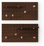 Wooden Pegboard Modular Display Organization Storage Wall Hooks Shelf(Color：Walnut) - Image 2