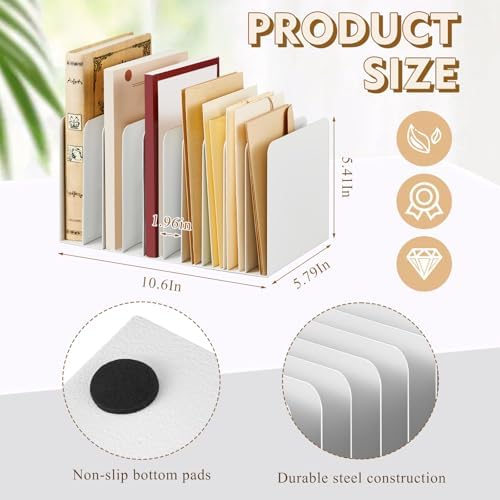 Suzile Metal Desktop File Organizer, 10 Compartment, Vertical File Sorter - Image 2