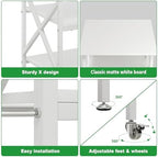 3 Tier Printer Stand, Large 23.6"x23.6" Printer Table with Wheels - Image 7