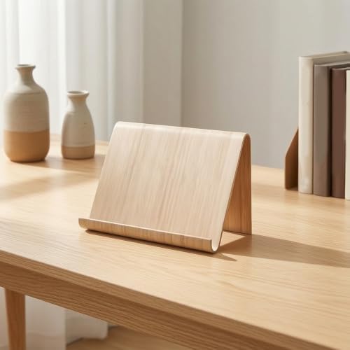 Wooden Tablet Stand, Stable Desktop Holder for Cell Phone - Image 2