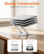PHIXERO Height Adjustable Laptop Stand, Aluminum Laptop Riser Silver WS1 - Image 3