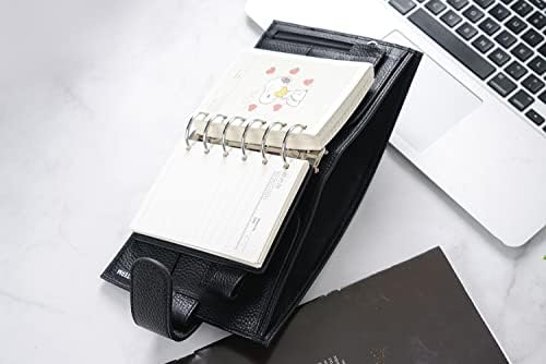 Moterm Pocket Luxe Rings Planner - Genuine Leather Binder Organizer (Pebble-Black, 30mm Ring) - Image 5