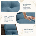2 Piece Neck Pillow and Lumbar Support Back Cushion Set for Recliner, Blue - Image 3