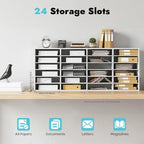 Literature Organizer, Mail Sorter Organizer, Student Mailbox Slot with Removable Shelves, for Desktop Bill Paper, for Classroom Office Home School (24 Compartments, White) - Image 4