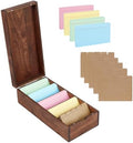UNICRAFTALE 1 Set Rectangle Index Card Organizer Box Wooden Grid Storage with 200 Cards & 20 Dividers Note Card Holder for Study Office Business Home 12.28x5.71x3.74 Inch by UNICRAFTALE
