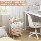 SYKIARIOL Rolling Craft Storage Cart with 4 Drawers,Kids Art Cart,Pearl - Image 6