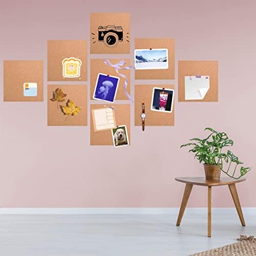 SUNGIFT Cork Board Tiles 12"x12" - 1/2 Inch Thick, 9 Pack - Image 6