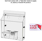 Outdoor Brochure Holder Holds 6" x 4" Graphic Postcards and 3.5" x 2" Business Cards Magnetic Mount Box Includes Take One Sticker and Adhesive Strips Clear Acrylic with Lid by Marketing Holders - Image 2