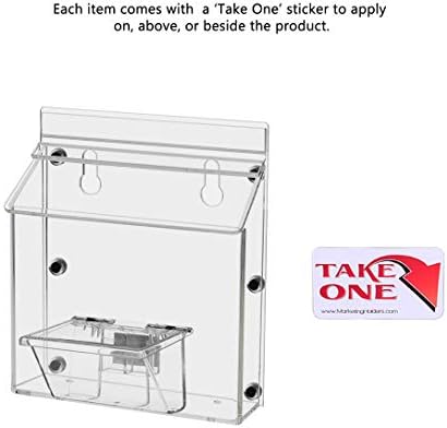 Outdoor Brochure Holder Holds 6" x 4" Graphic Postcards and 3.5" x 2" Business Cards Magnetic Mount Box Includes Take One Sticker and Adhesive Strips Clear Acrylic with Lid by Marketing Holders - Image 2