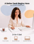 Vaydeer Keyboard Riser and Mouse Pad with Wrist Rest Set, Coaster Included - Image 2