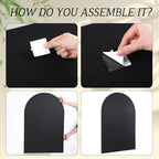MotiMind Arched Felt Bulletin Board 35" x 24" Felt Wall Panels Large Arch Pin Cork Board No Drill Frameless Wall Tiles with 20 Gold Pins for Back to School Office Photo Display Home Decor(Black) - Image 3
