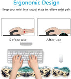 Keyboard Wrist Rest Set,Memory Foam Wrist Support Mouse Pad,31.5"x11.8" Desk Mat for Comfortable Typing & Pain Relief,Non-Slip Base for Office & Home Use - Turtles Crawling on the Beach - Image 4
