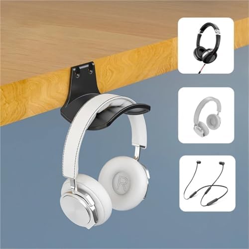 Desk Hook 8/16pcs Wall-Mount/Under-Desk Headphone Stand - Space-Saving Hanger(Black L Style,16pcs) - Image 5