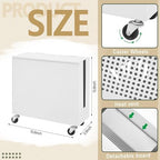 Briwooody Extra Large Metal Cable Management Box with Caster Wheels, White - Image 2