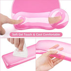 MOSISO Cooling Gel Wrist Rest Support for Mouse Pad&Keyboard Set, Pink - Image 5