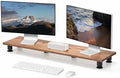 Nordik Dual Monitor Stand Riser -Hardwood Acacia Monitor Shelf 42x10.5 in by NordikByDesign