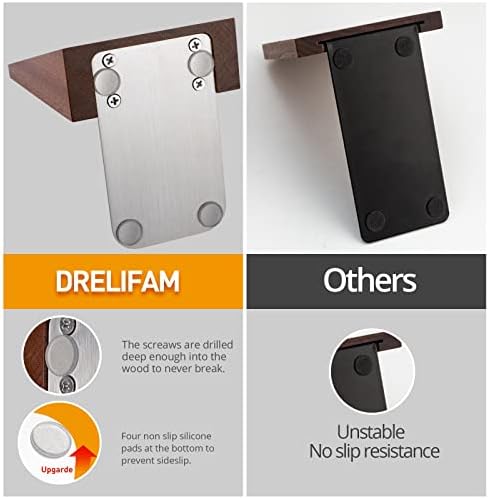 DRELIFAM Wood Handmade Heavy Duty Bookends for Shelves Decorative Book Ends to Hold Books for Office - Image 2