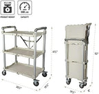 Olympia Tools 89-355 Pack N Roll Collapsible Service Cart, XL, 300LB Capacity, White - Image 3