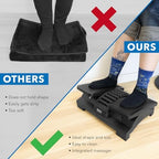 Mount-It! Ergonomic Footrest, Tilt Adjustable Individual Platforms, Height Adjustable Foot Rest with Massage Surface, Under Desk Foot Stool for Office, Leg Support and Improved Posture, Black - Image 4
