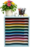 Mail Sorter Organizer, 11 Compartments Mailbox for Classroom, Desktop File Organizer with Adjustable Shelves, For Office Home Classroom, PVC, Blue by LEYSRIS