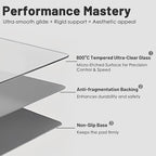 Glass Gaming Mouse Pad, Hard Mousepad for Gaming, 15.7” x 11.8” Ultra-Smooth Micro-Etched Surface Mousepad, Improved Precision & Speed, Anti-Slip Base, Silver - Image 3