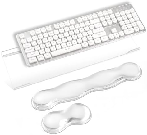 Acrylic Keyboard Stand with Gel Wrist Rest Combo,Gel Keyboard Wrist Rest by Rskinieei