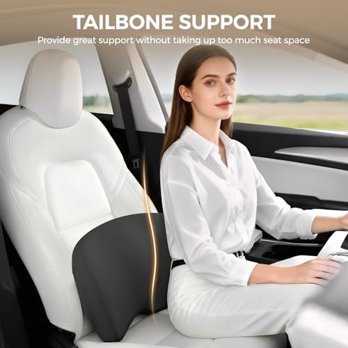 BEBAS Ergonomic Memory Foam Lumbar Support Pillow for Car, Black - Image 5