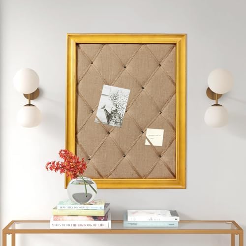 SOFE 21x27 Large Farmhouse Burlap Pin Board, Wood Framed Bulletin Board - Image 5