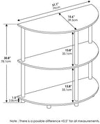 Furinno Frans Turn-N Half Round Console Table with Stainless Steel Tubes, Black Oak 15.6D x 31.1W x 30.8H in - Image 3