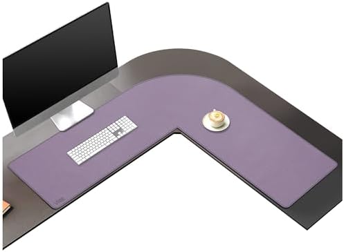 Vyaaa L Shaped Desk Mat Mouse pad, (39"+ 39") x 13" Corner Desk Mat, Purple by Vyaaa