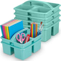 Geelin 6 Pack Classroom Caddy with Handle Plastic Storage Caddy, Green by Geelin
