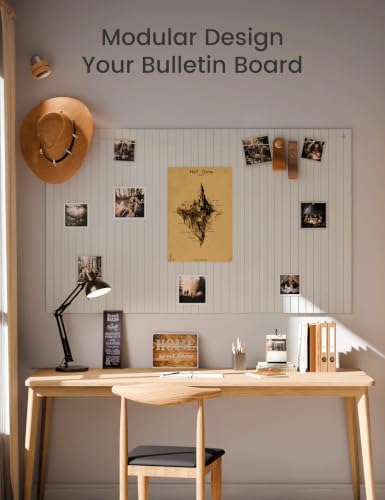 Fluxynara 48" x 36" Large Felt Bulletin Board, Cold White - Image 6