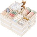 Criusia Drawer Organizer Clothes, 21 Pack Dresser Organizer for Baby Clothes, Underwear, Sock - Foldable Closet Organization and Storage Dividers Bins for Nursery, Bedroom (Beige) by Criusia