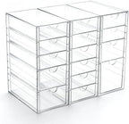 Prsildan 15 Drawers Teacher Toolbox Acrylic Containers, Set of 3 by Prsildan