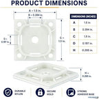 Kable Kontrol Zip Tie Mounts, 1-1/2” Natural White 2500 Pcs Adhesive Backed - Image 3