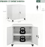 23.6"H Locking Printer Cabinet with Storage & Adjustable Shelf - Image 2