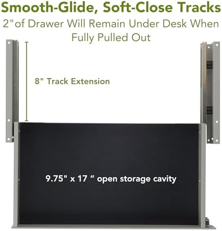 Perfect Posture Under Desk Drawer 10" x 20" Desk Organizer & Desk Storage - Image 6